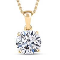 Luxuriant Lab Grown Diamond E-F VS Solitaire Pendant Necklace in 10K White Gold 20 Inches 0.50 ctw.