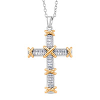 Karis Simulated Diamond Pendant Necklace in 18K YG Plated and Platinum Bond 20-22 Inches