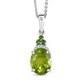D'Joy Peridot and Multi Gemstone 3.15 ctw Landscape Pendant Necklace in Rhodium Over Sterling Silver 20 Inches - Sticky add to cart bar