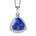 Certified & Appraised Rhapsody AAAA Tanzanite and E-F VS Diamond 3.18 ctw Pendant Necklace in 950 Platinum 20 Inches (Del. in 10-15 Days) - Sticky add to cart bar