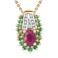 TLV Tanzanite, Multi Gemstone Pendant Necklace (20 Inches) in Rhodium Over Sterling Silver 1.40 ctw - Sticky add to cart bar