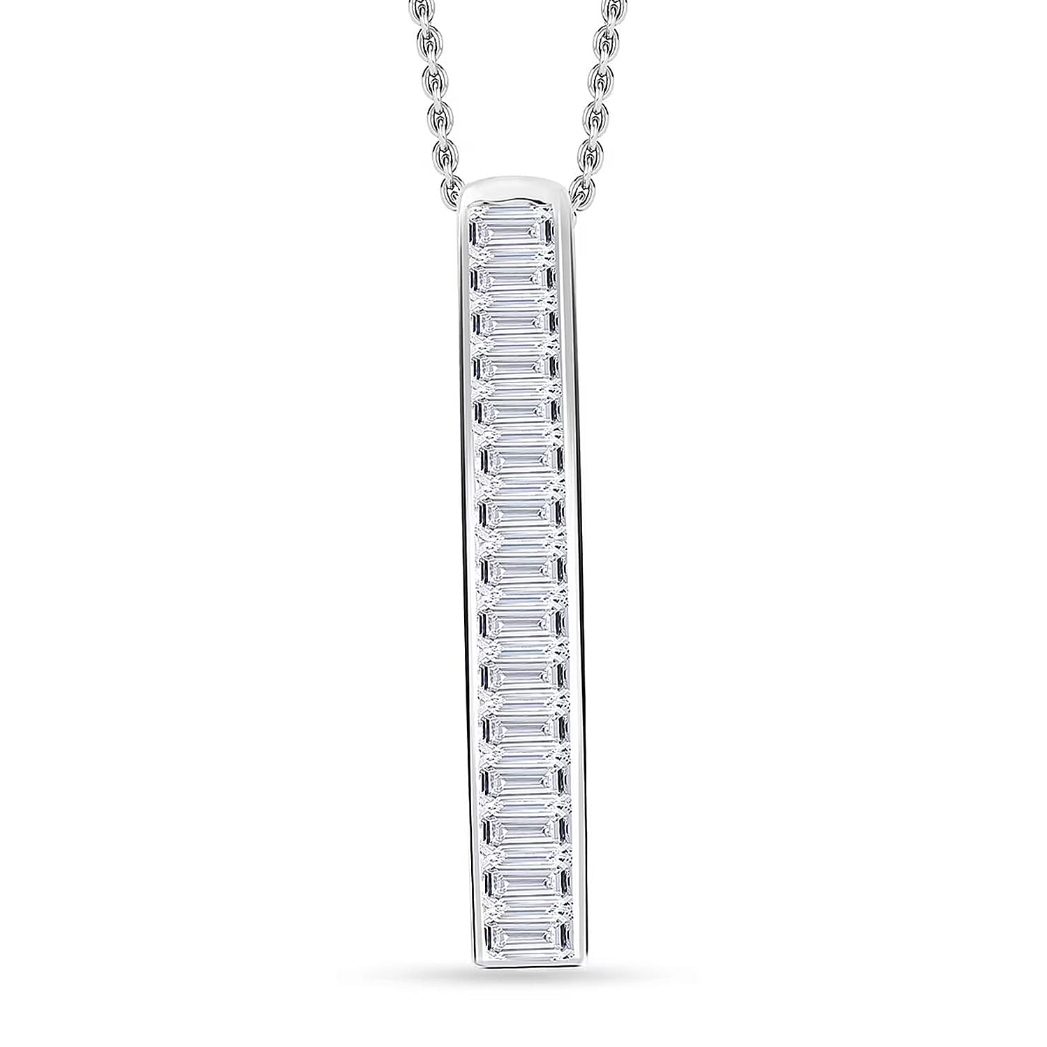Luxuriant Lab Grown Diamond G SI 0.70 ctw Pendant Necklace in Sterling Silver 18-19 Inches