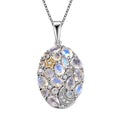 EverTrue Moon Glow Moonstone and White Zircon 2.10 ctw Moon Star Galaxy Pendant in 18K YG Plated and Platinum Bond with Stainless Steel Necklace 20 Inches - Sticky add to cart bar