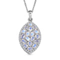 EverTrue Moon Glow Moonstone and White Zircon 4.15 ctw Stardust Aura Pendant in Platinum Bond with Stainless Steel Necklace 20 Inches - Sticky add to cart bar