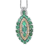 D'Joy Tanzanite, Multi Gemstone Pendant Necklace (20 Inches) in Rhodium Over Sterling 3.85 ctw