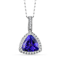 Certified & Appraised Rhapsody AAAA Tanzanite and E-F VS Diamond 4.16 ctw Pendant Necklace in 950 Platinum (20 Inches) (Del. in 10-15 Days) - Sticky add to cart bar