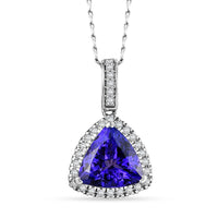 Certified & Appraised Rhapsody AAAA Tanzanite and E-F VS Diamond 4.16 ctw Pendant Necklace in 950 Platinum (20 Inches) (Del. in 10-15 Days)