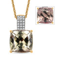 Certified & Appraised Luxoro AAA Turkizite and G-H I2 Diamond 5.85 ctw Pendant Necklace in 14K Yellow Gold 20 Inches (Del. in 10-15 Days) - Sticky add to cart bar