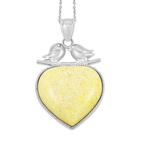 Red Aventurine and Multi Gemstone 35.50 ctw Heart Pendant Necklace in Silvertone 20 Inches