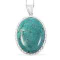 Chrysocolla Jasper 53.00 ctw Pendant Necklace in Silvertone 20 Inches - Sticky add to cart bar