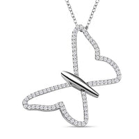 Moissanite Pendant 0.70 ctw Necklace in Rhodium Over Sterling Silver 20 Inches