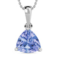 D'Joy Tanzanite Solitaire Pendant Necklace 20 Inches in Platinum Over Sterling Silver 1.45 ctw - Sticky add to cart bar