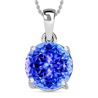 Tanzanite Solitaire Pendant Necklace 20 Inches in Platinum Over Sterling Silver 1.45 ctw