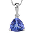 Tanzanite 2.90 ctw Solitaire Pendant Necklace 20 Inches in Platinum Over Sterling Silver (Del. in 10-12 Days) - Sticky add to cart bar