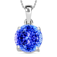 Tanzanite Solitaire Pendant Necklace 20 Inches in Platinum Over Sterling Silver 1.45 ctw