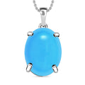 Rhapsody 950 Platinum AAAA Sleeping Beauty Turquoise Solitaire Pendant Necklace 20 Inches 7.00 ctw - Sticky add to cart bar