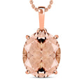 Luxoro 14K Yellow Gold AAA Marropino Morganite Solitaire Pendant Necklace 20 Inches 4.40 ctw - Sticky add to cart bar