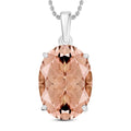 Luxoro 14K White Gold AAA Marropino Morganite Solitaire Pendant Necklace 20 Inches 7.00 ctw - Sticky add to cart bar