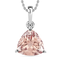 Premium Marropino Morganite Solitaire Pendant Necklace 20 Inches in Platinum Over Sterling Silver 1.30 ctw