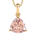 Premium Marropino Morganite Solitaire Pendant Necklace 20 Inches in Platinum Over Sterling Silver 1.30 ctw - Sticky add to cart bar