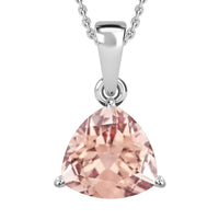 Luxoro 14K White Gold AAA Marropino Morganite Solitaire Pendant Necklace 20 Inches 2.60 ctw