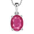 Mozambique Ruby Solitaire Pendant Necklace 20 Inches in Platinum Over Sterling Silver 2.40 ctw - Sticky add to cart bar