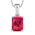 Ouro Fino Rubellite Solitaire Pendant Necklace 20 Inches in Platinum Over Sterling Silver 1.35 ctw - Sticky add to cart bar