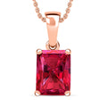 Ouro Fino Rubellite Solitaire Pendant Necklace 20 Inches in Platinum Over Sterling Silver 1.35 ctw - Sticky add to cart bar