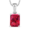 Ouro Fino Rubellite Solitaire Pendant Necklace 20 Inches in Platinum Over Sterling Silver 1.35 ctw - Sticky add to cart bar