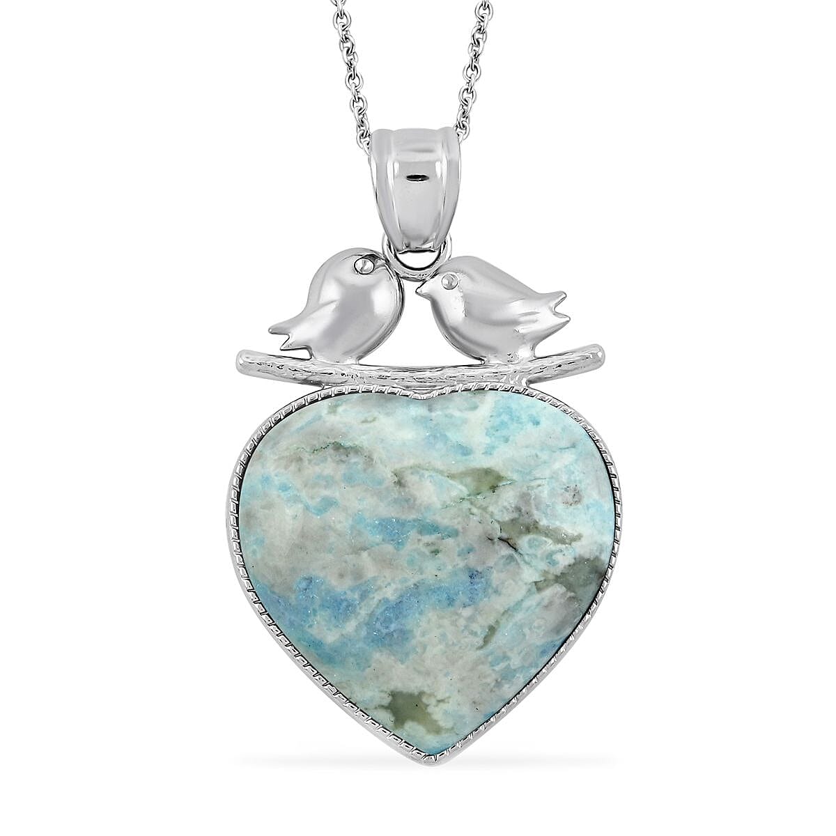 Red Aventurine and Multi Gemstone 35.50 ctw Heart Pendant Necklace in Silvertone 20 Inches