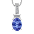 Luxoro Premium Tanzanite and G-H I1 Diamond Pendant Necklace 20 Inches in 14K White Gold 1.40 ctw - Sticky add to cart bar