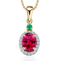 Luxoro 14K White Gold Premium Marropino Morganite, Boyaca Colombian Emerald, Diamond (G-H, I1) (0.16 cts) Pendant Necklace 20 Inches 1.55 ctw - Sticky add to cart bar