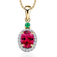 Luxoro 14K White Gold Premium Marropino Morganite, Boyaca Colombian Emerald, Diamond (G-H, I1) (0.16 cts) Pendant Necklace 20 Inches 1.55 ctw