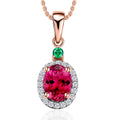 Luxoro 14K White Gold Premium Marropino Morganite, Boyaca Colombian Emerald, Diamond (G-H, I1) (0.16 cts) Pendant Necklace 20 Inches 1.55 ctw - Sticky add to cart bar