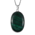 African Malachite Tree of Life Pendant Necklace 24 Inches in 14K Yellow Gold & Platinum Over Copper with Magnet and Stainless Steel 40.00 ctw - Sticky add to cart bar