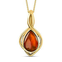 Ammolite Fancy Pendant 2.40 ctw Necklace in Vermeil YG Over Sterling Silver 20 Inches