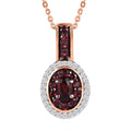Anthill Garnet and White Zircon Pendant Necklace 20 Inches in Vermeil Rose Gold Over Sterling Silver 0.80 ctw - Sticky add to cart bar