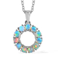 Multi-Tourmaline 1.35 ctw Circle Pendant Necklace in Stainless Steel 20 Inches - Sticky add to cart bar