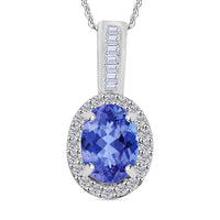 Mangoro Aquamarine and Diamond 1.59 ctw Pendant Necklace 20 Inches in Rhodium Over Sterling Silver