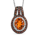 D'Joy Premium Santa Ana Madeira Citrine and Multi Gemstone 4.10 ctw Pendant Necklace in Platinum Over Sterling Silver 20 Inches - Sticky add to cart bar