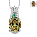 Luxoro Premium Tanzanite, Boyaca Colombian Emerald and G-H I2 Diamond Pendant Necklace 20 Inches in 10K White Gold 1.69 ctw - Sticky add to cart bar