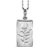 950 Platinum Rose Bar Pendant Necklace 20 Inches 6.2 Grams