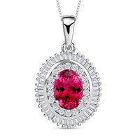 Rhapsody AAAA Mozambique Ruby and E-F VS2 Diamond Pendant Necklace 20 Inches in 950 Platinum 1.08 ctw