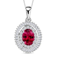 Rhapsody AAAA Mozambique Ruby and E-F VS2 Diamond Pendant Necklace 20 Inches in 950 Platinum 1.08 ctw
