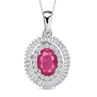 Rhapsody AAAA Mozambique Ruby and E-F VS2 Diamond Pendant Necklace 20 Inches in 950 Platinum 1.08 ctw