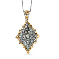 D'Joy Premium Narsipatnam Alexandrite 3.25 ctw Pendant Necklace 20 Inches in 18K Vermeil YG and Rhodium Over Sterling Silver
