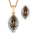 Certified & Appraised Luxoro AAA Turkizite and G-H I2 Diamond 2.57 ctw Pendant Necklace in 14K Yellow Gold 20 Inches - Sticky add to cart bar