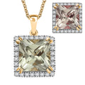 Certified & Appraised Luxoro AAA Turkizite and G-H I2 Diamond 4.88 ctw Pendant Necklace in 14K Yellow Gold 20 Inches - Sticky add to cart bar