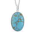 Mojave Blue Turquoise Pendant in 14K YG & Platinum Over Copper with Magnet and Stainless Steel Necklace (20 Inches) 29.25 ctw - Sticky add to cart bar