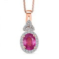 D'Joy Ilakaka Hot Pink Sapphire FF and White Zircon 2.35 ctw Eternal Promise Pendant Necklace 20 Inches in 18K Vermeil Rose Gold Over Sterling Silver - Sticky add to cart bar